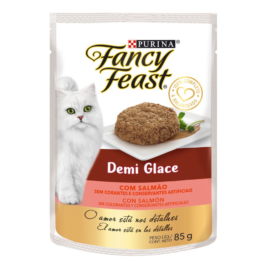 Alimento húmedo para gato Fancy feast demi glace con salmón 85GR, , large image number null